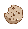 Brown chocolate chip cookie with dark chocolate chips and light tan dough